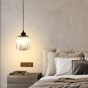 Nachtkastje Kroonluchter Licht Luxe Kristal Designer Kleine hangende bar Eetkamerlamp Café Scandinavische sfeer Slaapkamer - Product Image 2