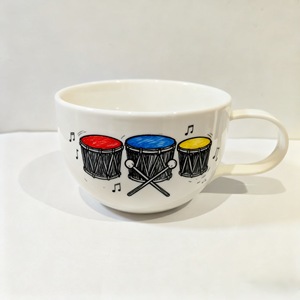 Taza de café de porcelana de cerámica hecha a mano personalizada con patrón de foto de kettledrum pintado a mano, regalo de vacaciones perfecto - Product Image 3