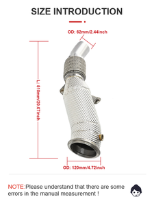 Tubo de Escape para Automóvil, Bajante para <span class=keywords><strong>bmw</strong></span> B48 2.0T 120i 125i F20 F21 220i 230i F22 F23 330i <span class=keywords><strong>320i</strong></span> F31 F34 420 430i F33 F36 B58 N20 N55 - Product Image 5