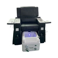 Fauteuil de massage des pieds en cuir véritable, design moderne et minimaliste, avec prise électrique, multifonctionnel, pour salon de manucure et de cils