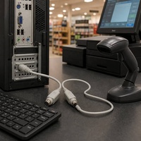 ANNXIN Cable Adaptador Divisor Mini DIN de 6 Pines Macho a Doble Hembra Tipo Y para Ratón, Teclado, Lector de Tarjetas al por Mayor