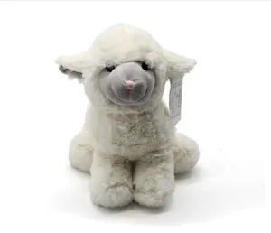 Alta qualidade personalizado adorável de pelúcia macia, ovelha de páscoa, cordeiro, animal de cabra brinquedo com gravata cheia