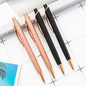 Promotional Bulk Rose Gold Classic Metal Aluminum Press Ballpoint <b>Pen</b> With Laser Custom Hotel Logo for OEM Office - Product Image 5
