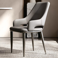 Chaise de salle à manger en cuir durable de haute qualité pour la maison, les restaurants, les cuisines, chaise à structure métallique