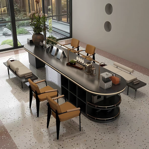 Bureaux de style <span class=keywords><strong>baroque</strong></span> pour salles d'étude, tables de lecture avec rangements pour bibliothèques, tables longues multifonctions en bois, table d'étude, <span class=keywords><strong>bibliothèque</strong></span> - Product Image 4