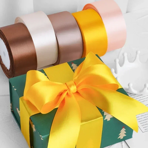 Суперпопулярная атласная лента из 100% полиэстера, 25 ярдов, односторонняя, ширина 4 см (1,5 дюйма), на заказ для упаковки подарков и декора - Product Image 3
