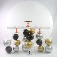 Décorations de mariage chaudes de style moderne de cylindre acrylique doré personnalisé de 70cm de haut Iangel avec base chaude
