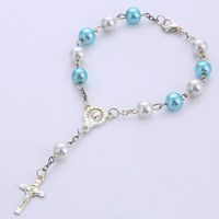 Mini Bracelet de baptême, 1 pièce, en argent, chapelet de baptême catholique
