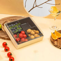 Boîte alimentaire carrée en bois biodégradable jetable personnalisée et boîte à charcuterie pour sushis, gâteaux, pâtisseries et emballages cadeaux