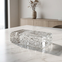Brique de verre décorative artisanale de luxe à motif givré, à fusion à chaud, pour hôtels, salons, murs rideaux et serres
