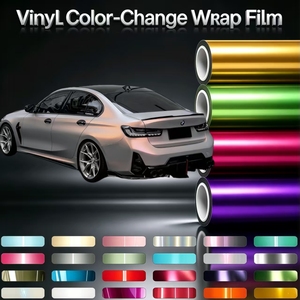 Film de protection adhésif pour voiture, vinyle métallique brillant, autocollant pour voiture, revêtement de voiture sans bulles, rouge <span class=keywords><strong>sang</strong></span>, 1,52*17m - Product Image 1
