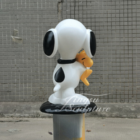 Sculpture Snoopy de haute qualité, sculpture de jardin sur mesure grandeur nature, statue d'animal Snoopy en fibre de verre et résine