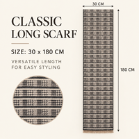 Écharpe tricotée haut de gamme en laine et viscose respirante pour homme, châle à carreaux polyvalent, cadeau pour petit ami