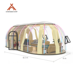 Dôme de restaurant <span class=keywords><strong>bulle</strong></span> géodésique préfabriqué en polycarbonate PC Kawagebo Kamp (KK) de 4 m / 13,1 pi de largeur, ovale, pour glamping - Product Image 4