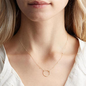 Collier minimaliste simple <span class=keywords><strong>en</strong></span> <span class=keywords><strong>argent</strong></span> avec chaîne fine et cercle pour cadeau de fête des mères - Product Image 6