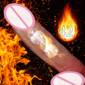 Bâton chauffant télescopique vibrant à télécommande électrique, jouet de masturbation en silicone pour femme, faux pénis - Product Image 2