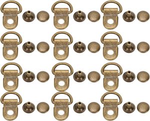 Crochets pour lacets de chaussures et bottes, œillets en D avec rivets, boucles en laiton pour sacs en cuir DIY - Product Image 1