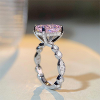 Mode bijoux fins diamant personnalisé CZ 5A zircon cubique coupe rayonnante argent 925 Sterling mariage fiançailles couple bague