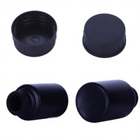 Flacon en plastique noir pour compléments nutritionnels, 0,5 oz, 1 oz, emballage en capsule PE