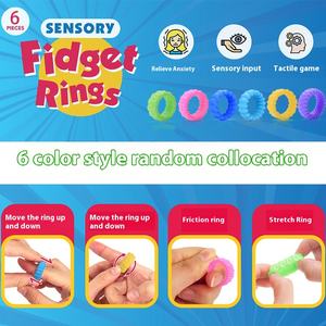 Autismo-Friendly Fidget anello in Silicone giocattoli sensoriali per bambini silenziosi sollievo di ansia in classe regali di affari promozionali - Product Image 4