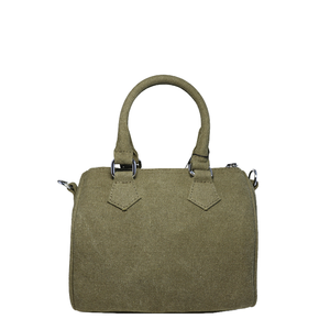 Bolsa de Lona Verde con Dos Asas, Forro de Algodón y Cierre de Cremallera - Diseño Moderno de Japón y Corea - Product Image 1