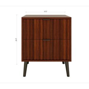 Wooden Nightstand With 2 Drawers Mid Century Modern Bedroom <b>Storage</b> Drawer Cabinet For <b>Bedside</b> Use - Product Image 5
