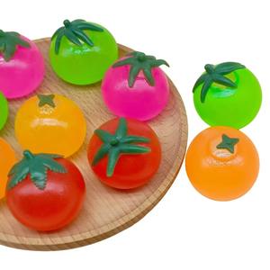 Jouets de décompression pour enfants, garçons et filles, série de légumes, forme de tomate, boule de ventilation, fluide de soulagement, pétrissage - Product Image 3