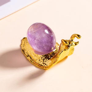 Adorno de <span class=keywords><strong>Caracol</strong></span> de Amatista Brasileña al por Mayor, Piedra Rodada Natural de Cuarzo para Decoración del Hogar u Oficina - Product Image 1