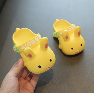 Sandales d'été pour enfants, mules bébé garçons filles, sandales bébé lapin dessin animé, talons plats, pantoufles dessin animé unies, chaussures de jardin pour enfants - Product Image 3