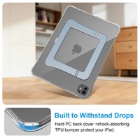 Coque antichoc en acrylique transparent avec support métallique et fente pour stylet, vente en gros d'usine, pour tablettes iPad 10, 11, A16, Air 11, Pro