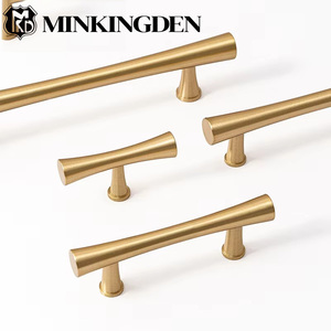 Poignée carrée en laiton massif, moderne, pour armoire de cuisine, commode, tiroir, bouton de meuble de chambre, quincaillerie en cuivre pur - Product Image 1