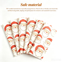 Grand rouleau de papier cadeau imperméable et recyclable à motif tête de renne de Noël marron pour emballages cadeaux de fêtes