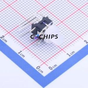 TPB02-209L00-R Tactile Switch Through hole Component (THT) Switch Single Pole Single Throw Round Button Right Angle Insert 50mA - Product Image 1