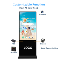 Pantalla Digital Interactiva con Soporte de Piso para Interiores DDP 43 65 Pulgadas 4K LCD, Tótem con Pantalla Táctil, Kiosco Publicitario para Tiendas