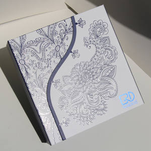 Caja de <span class=keywords><strong>Regalo</strong></span> Cosmética Vintage Azul de Doble Puerta ROGOOD con Impresión CMYK, Logotipo en Lámina Azul, Inserto de EVA Personalizado para Sets de Belleza P1017 - Product Image 4