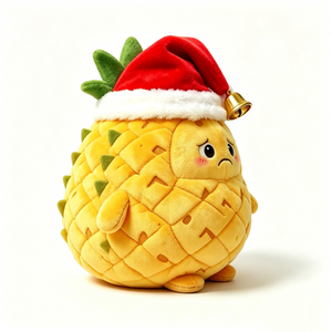 Customize Christmas pineapple plush, Pineapple stuffed <b>animal</b>, Cute pineapple plushier, Santa <b>hat</b> pineapple plush - Product Image 5