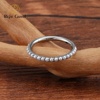 Boucle d'oreille segmentée à charnière en titane ASTM F136 avec perle éternelle, face latérale, pour piercing d'oreille