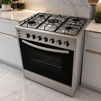 Table de cuisson à gaz 5 brûleurs avec four et grill, certifiée SGS, dispositif anti-flamme, vente en gros directe usine pour bistro