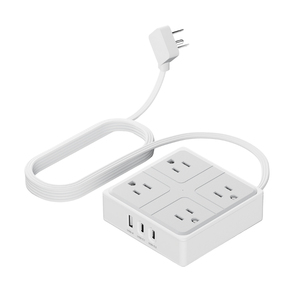 Regleta de Carga Rápida de 17W con 4 Tomas de CA, 2 USB-C, 1 USB-A, ABS, 10A, 5m, Enchufe de 3 Clavijas 5-15P, Protector contra Sobretensiones para Apartamentos y Dormitorios Estudiantiles - Product Image 1