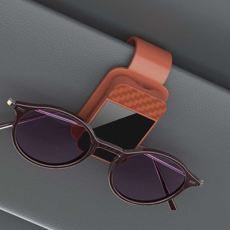 Clip à lunettes texturé en fibre de carbone [marron]
