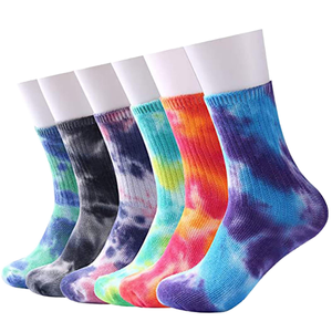 40-46 Men's Cotton Crew <b>Socks</b> Anti-Bacterial Geometric Dot Pattern Color Tinted Cuff Logo European Size Autumn - Product Image 1