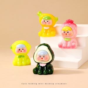 Nuevo diseño Color sólido pierna expresión fruta bebé lindo dibujos animados resina artesanías Diy coche decoración <span class=keywords><strong>de</strong></span> escritorio juguetes bolsas ciegas - Product Image 5
