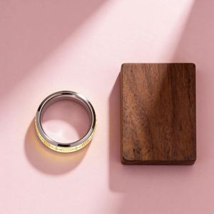 Cincin Pasangan Stainless Steel Detak Jantung Bercahaya ECG Sederhana Fashion Perhiasan Fluoresen untuk Wanita dan Pria - Product Image 2