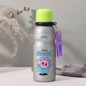Cute Cartoon Print Insulated Stainless <b>Steel</b> Water <b>Bottle</b>, BPA Free Double Wall Vacuum Flask with Hand Strap - Product Image 3