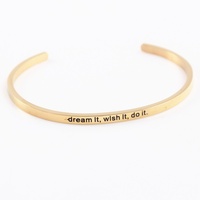 Bracelet manchette en acier titane inspirant Minra or acier inoxydable gravure ouverte personnalisable bijoux de mode