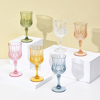 Vente en gros de gobelets à champagne vintage de style européen, gobelets en plastique multicolores pour la bière, le jus et le vin avec logo personnalisé