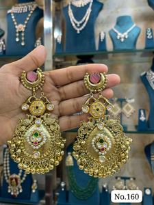 ต่างหูทองเหลืองสีระดับพรีเมียมพร้อมหินโมโนลิซ่าทำด้วยมือ - Product Image 4