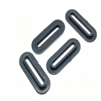 Attache de sangle ovale longue noire en plastique pour sac à dos, bagages et accessoires de fixation de sangle