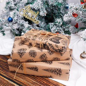 Wholesale 80g Double-Sided <b>Kraft</b> Print <b>Christmas</b> Custom 43cm X 10m Roll <b>Wrapping</b> <b>Paper</b> for Packaging - Product Image 3