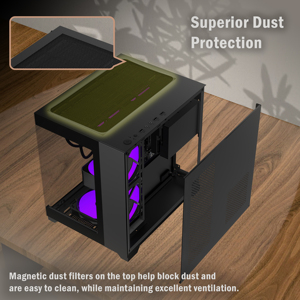 Saion Giữa Tháp ATX/M-ATX Máy Tính Để Bàn Chassis Tempered Glass Hỗ trợ 240Mm Làm Mát Chất Lỏng PC Chơi Game Trường Hợp Máy Tính Trong Kho - Product Image 4